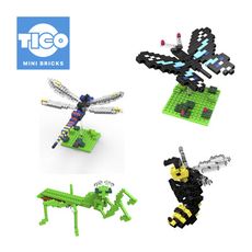 tico微型積木 昆蟲系列 桌上小物 裝飾 創意 蝴蝶/蜜蜂/螞蟻/蜻蜓 sgs檢驗合格 現貨