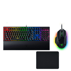 Razer 雷蛇《黑寡婦蜘幻彩版 V3 電競鍵盤 黃軸》+《巴塞利斯蛇 V3 電競滑鼠》送滑鼠墊