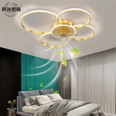XINGMU興沐燈飾 吸頂風扇燈 創意DC變頻風扇燈 個性環形北歐一體風扇燈QH-061