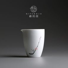 手繪公道杯 景德鎮陶瓷桃花系列公杯茶海勻杯 功夫茶具分茶器1入