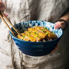 朵頤日式創意楓葉蘭花拉面碗大號蓮湯碗大碗陶瓷碗家用餐具面碗1入