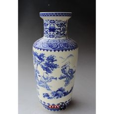 插花陶瓷景德鎮瓷器仿古青花瓷花瓶家居客廳裝飾工藝品博古架擺件1入