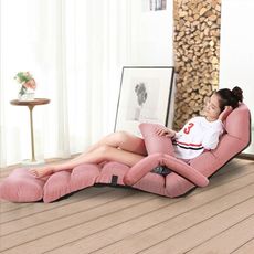 【AOTTO】人體工學多段可調節折疊懶人沙發床 加長款-有扶手(折疊床 折疊椅 沙發椅 躺椅 和式椅