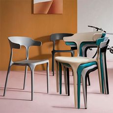 【AOTTO】免組裝簡約造型休閒椅餐椅