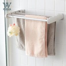 【好物良品】浴室免打孔可摺疊收納懸掛毛巾掛架