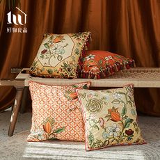 【好物良品】45x45cm_復古美式鄉村方形沙發抱枕靠枕套 (枕芯需另購)｜L50-12