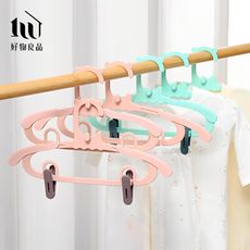 【好物良品】兒童成長型疊掛伸縮安全衣架 掛勾曬衣架 掛鉤吊掛衣架｜Z14