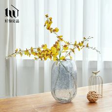 【好物良品】高款_家居輕奢透明冰裂玻璃花瓶 花藝花器 插花裝飾品 桌面餐桌擺飾｜L23-2
