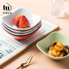 【好物良品】方形款_糖果色亮光釉醬料碗(顏色隨機) 沾醬醬料碟 小菜調味料 甜點點心冰品｜K32
