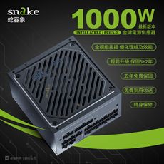 蛇吞象全新1000W SNAKE 80+全模組金牌 MP1000UG PCIE5.0 電源供應器