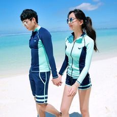 運動游泳兩用 四件式泳裝長袖 比基尼 短袖 bikini 運動服 運動遮肚顯瘦保守大尺碼男生女生情侶