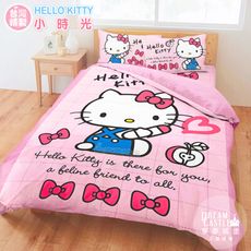 【享夢城堡】雙人床包枕套三件組5x6.2-HELLO KITTY 小時光-粉