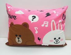 【享夢城堡】中枕63x45cm-LINEFRIENDS HAPPY TIME-粉.黃.藍