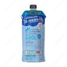 【日本花王】merit 弱酸性無矽靈酷涼洗髮精 補充包340ml