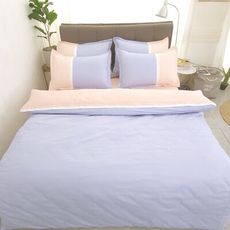 【LUST】素色簡約 極簡風格/英倫【四件組B】100%純棉/雙人床包/歐式枕套X2 含薄被套X1