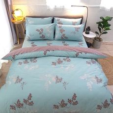 LUST生活寢具【維尼斯湖水】100%純棉、雙人5尺精梳棉床包/枕套組 (不含被套)、台灣製