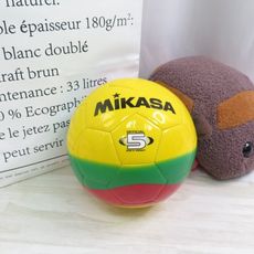 mikasa 合成皮手縫足球 牙買加 5號球 mkss450 黃綠紅isport愛運動 -