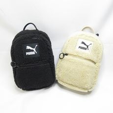 puma sherpa 小後背包 雙肩後背包 毛茸茸 羊羔毛 07819001 女款 黑isport