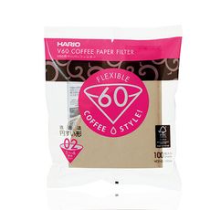 HARIO V60錐形濾紙 02濾紙100張(1~4杯份)  原色濾紙 酵素漂白濾紙  雙色任選