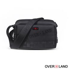 OVERLAND - LOGO浮印格紋拼接斜背包(小/S) - 5709