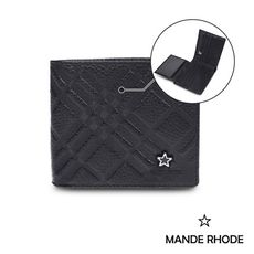 MANDE RHODE - 曼德羅德 - 真皮訂製斜格紋短夾(內有上下隔層) - 86347