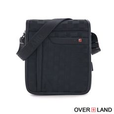 OVERLAND - 直立格紋掀蓋造型斜背包 - 5276