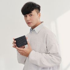 MANDE RHODE - 曼德羅德 - 真皮訂製方格紋短夾(內有上下隔層) - 86345