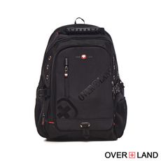 OVERLAND - 品牌LOGO浮印多夾層後背包 - 30691