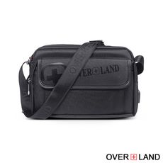 OVERLAND - LOGO浮印掀蓋造型斜背包 - 5714