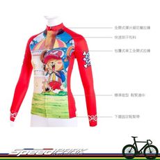 【速度公園】OHIOSPORT 航海王喬巴02-女長車衣 紅白色 尺碼 M/L