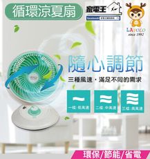 「家電王」LAPOLO，9吋靜音涼風扇 LA-3510 小巧不佔位 可仰俯調整角度，電風扇 循環扇「