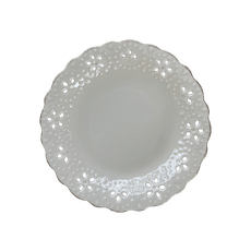日本製 美濃燒 白瓷蕾絲裸空點心盤｜15cm 白瓷 陶瓷盤 蛋糕盤 甜點盤 水果盤 下午茶盤 送禮