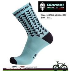 【速度公園】Bianchi MILANO MAIORI 運動襪子 黑-精典綠 米蘭青 透氣吸汗 長襪