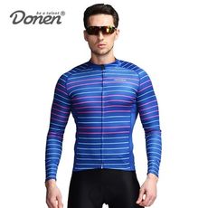 【速度公園】OHIOSPORT DONEN 條紋歐風長袖自行車衣 L/XL/2L/3L 長車衣 透氣