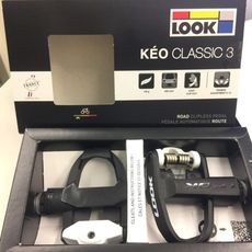 【速度公園】 LOOK Keo Classic 3 踏板含防滑扣片 黑白色 附4.5度扣片 盒裝 公