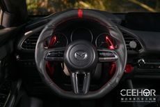 [細活方向盤] 全牛皮環款 Mazda3 CX30 MAZDA 馬自達 變形蟲方向盤 造型方向盤
