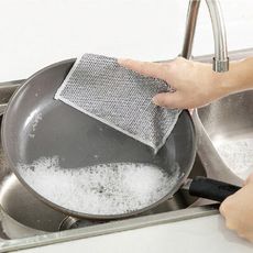 銀絲清潔抹布(雙層) 出貨單位:片 銀絲抹布 洗碗布 廚房抹布 鋼絲球抹布 銀絲洗碗布