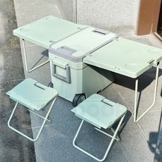 E.C outdoor 拉輪式32公升多功能保冰保溫桶車載兩用冰箱 折疊桌椅 露營冰桶 保冰箱