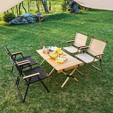 E.C outdoor 戶外露營免組裝休閒輕量鋁合金特大款折疊椅-贈送置物架  克米特椅 釣魚椅