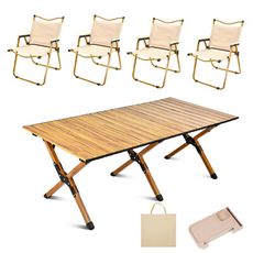 E.C outdoor 戶外露營折疊鋁合金桌椅九件組-贈收納袋 露營桌椅 收納桌椅 摺疊桌椅