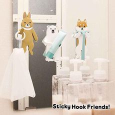 【Sticky Hook Friends!】日本動物無痕掛勾 可彎曲掛勾 -丹尼先生雜貨舖