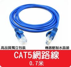 【艾思黛拉】高品質 現貨 CAT5 網路線 0.7m ADSL 光纖 上網 超五 RJ45 0.7米