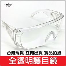 【艾思黛拉】台灣現貨 純透明 護目鏡 百葉窗款 戴眼鏡可使用 防粉塵 防飛沫 防飛濺物 機車眼鏡
