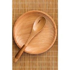 【艾思黛拉】木質日式圓形托盤 居家木質早餐碟子 家用餐具 小托盤 西餐盤 水果點心