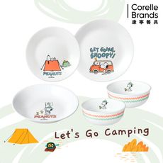 【美國康寧 Corelle】SNOOPY 露營趣5件式餐盤組-E01