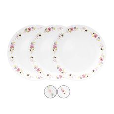 【美國康寧 Corelle】三入 10吋平盤(陽光橙園/花漾派對-兩款任選)