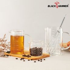 【義大利 Black Hammer 原廠】耐熱玻璃量杯三件組