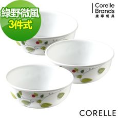 【美國康寧 Corelle】 綠野微風3件式韓式湯碗組C03