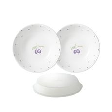 【美國康寧 Corelle】紫梅2件式餐碗組加贈微波蓋X1-BA