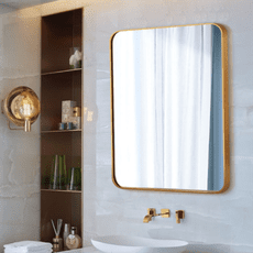鏡子 50*70CM 裝飾鏡 化妝鏡 北歐方形玄關裝飾鏡 美式浴室鏡歐式衛生間壁掛鏡臥室梳妝鏡化妝鏡